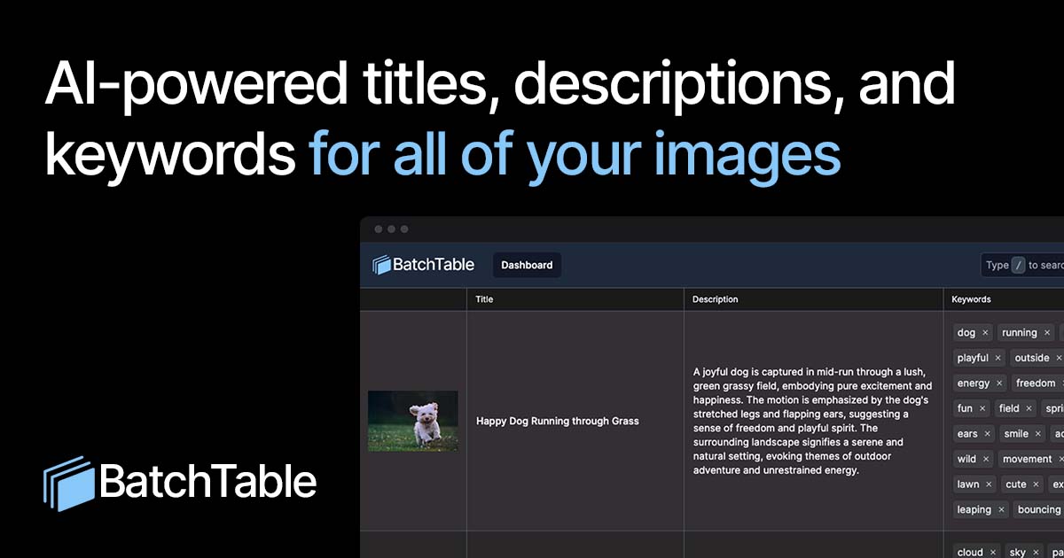 BatchTable - AI-Powered Image Metadata